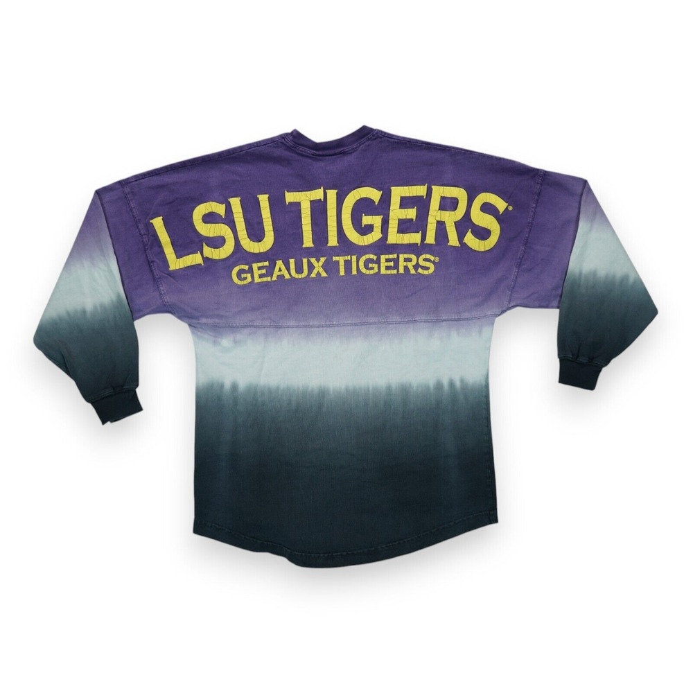 LSU Tigers Womens Long Sleeve Tye Dyed Spirit Jersey‎ Purple Geaux Tigers XS